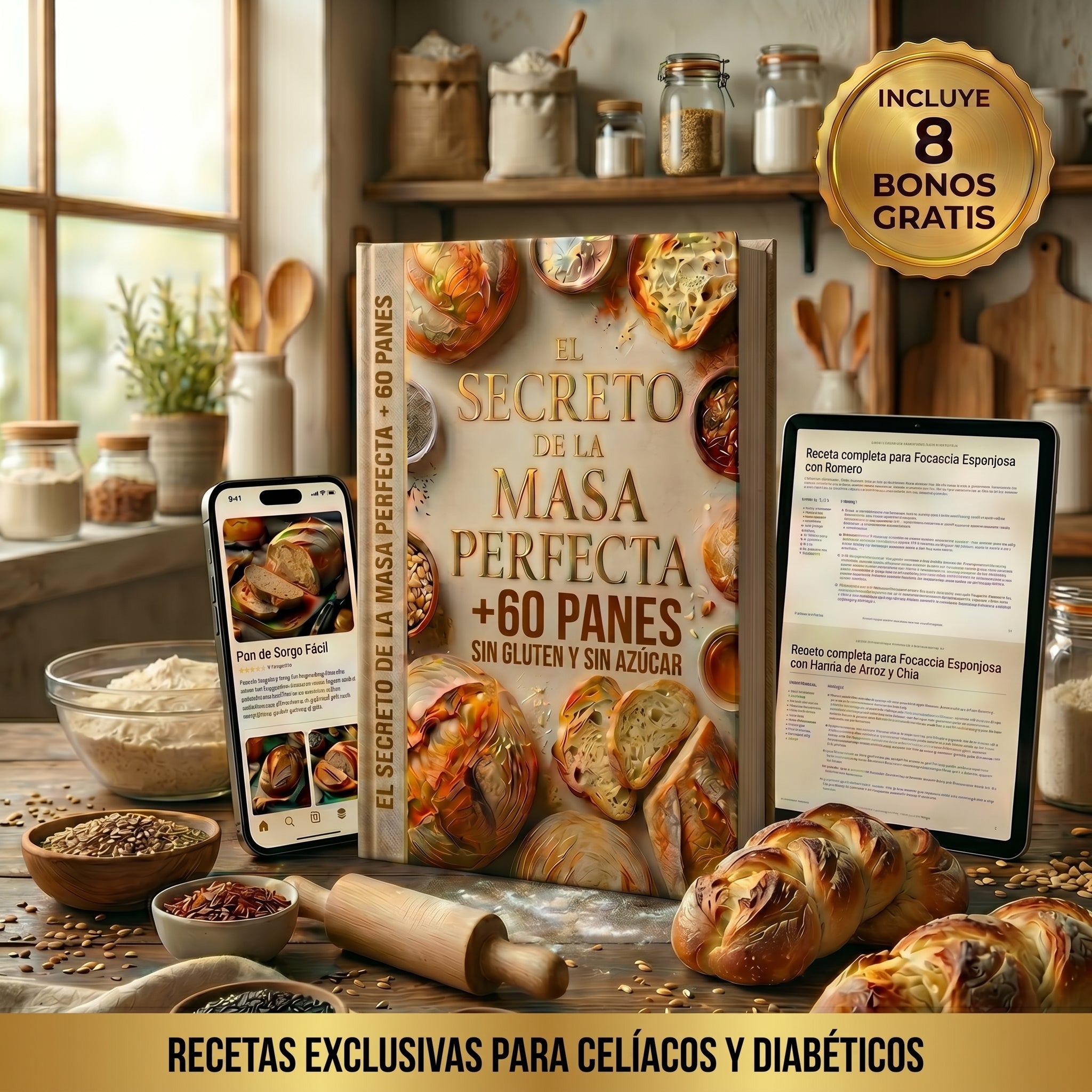 El Secreto de la Masa Perfecta. +60 panes SIN GLUTEN Y SIN AZÚCAR